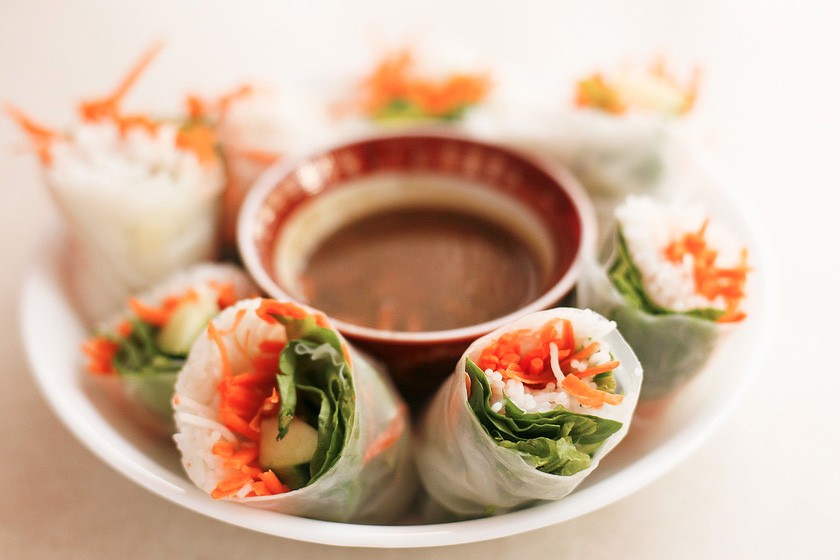 Fresh Vegetarian Spring Roll Online Recipe The Maya Kitchen 0647