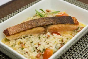 Marinated Salmon with Lemon Risotto
