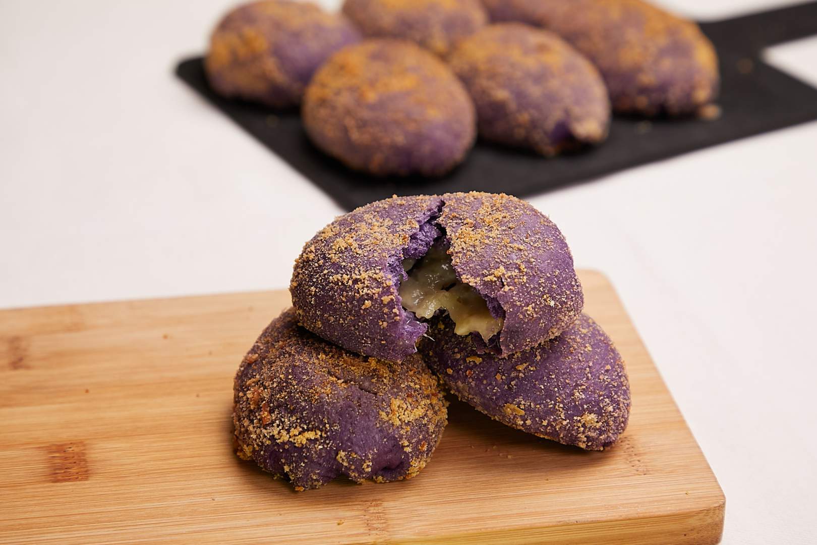 Cheesy Ube Pandesal | The Maya Kitchen