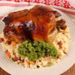 Whole Roast Chicken Inasal With Chorizo Rice Stuffing