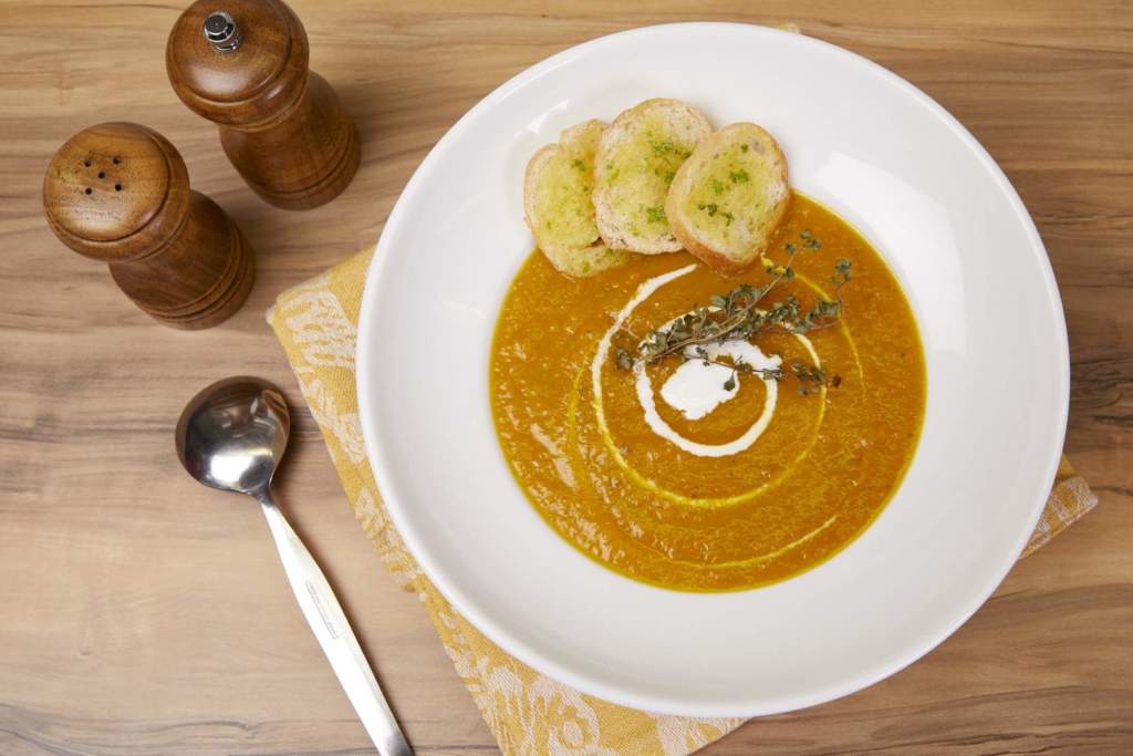 Cream of Squash and Carrot Thyme Soup