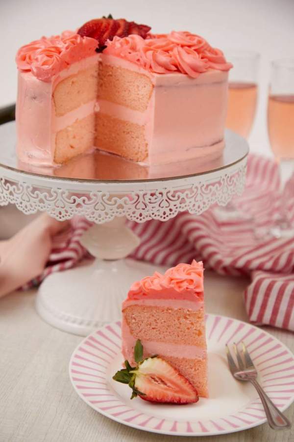 Luscious Pink Rose Layer Cake | Online Recipe | The Maya Kitchen