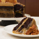 Decadent Salted Caramel Fudge Layered Chocolate Cake w Caramel Crunch