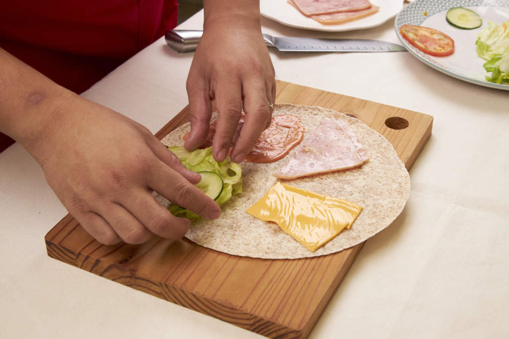 Ham And Cheese Folded Tortilla Sandwich