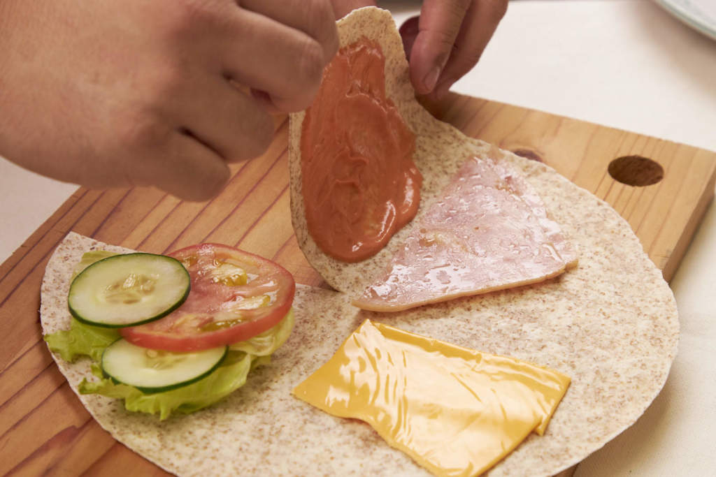 Ham And Cheese Folded Tortilla Sandwich