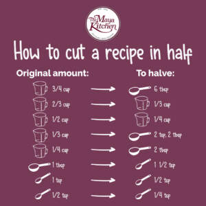 How to cut a recipe in half
