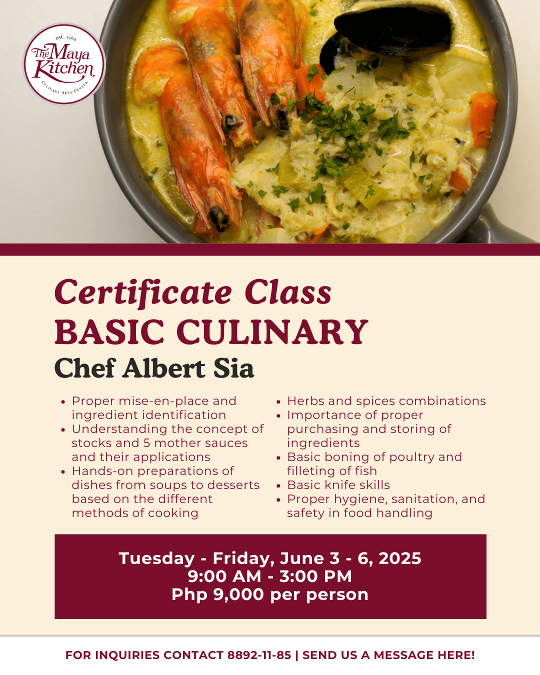 CERTIFICATE CLASS: BASIC CULINARY